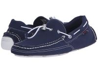 New Sebago Moccasin Boat Shoes for Men - Kedge Tie Ariaprene - Navy Ariaprene Sale Online